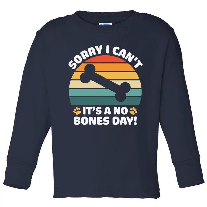 Funny Bone Day Funny Dog Retro Dog Puns Funny Puns Dog Slogans Toddler Long Sleeve Shirt