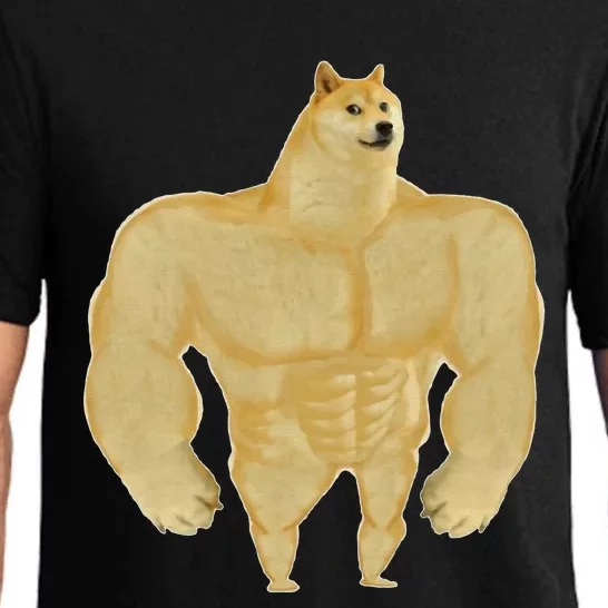 Funny Buff Doge Chiba Dog Gym meme Funny Swole Doge Pajama Set