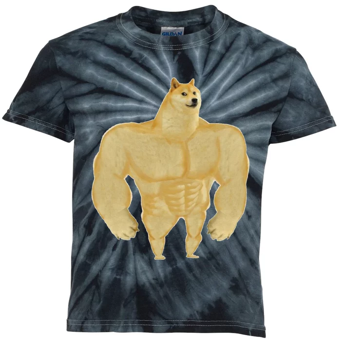 Funny Buff Doge Chiba Dog Gym meme Funny Swole Doge Kids Tie-Dye T-Shirt