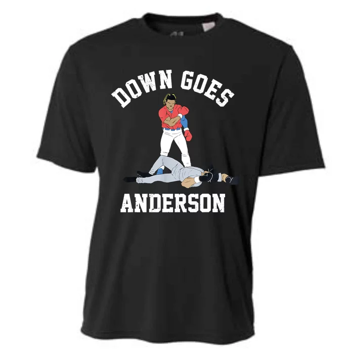 FUNNY BASEBALL DOWN GOES ANDERSON Cooling Performance Crew T-Shirt