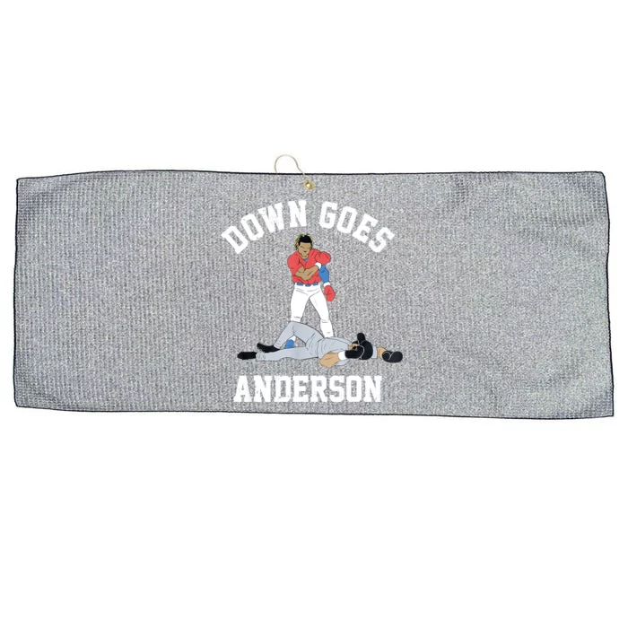 FUNNY BASEBALL DOWN GOES ANDERSON Large Microfiber Waffle Golf Towel