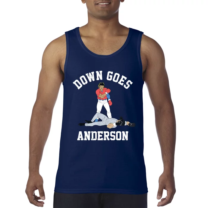 FUNNY BASEBALL DOWN GOES ANDERSON Tank Top