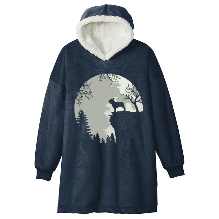 French Bulldog Dog And Moon Shirts Halloween Costume Hooded Wearable Blanket