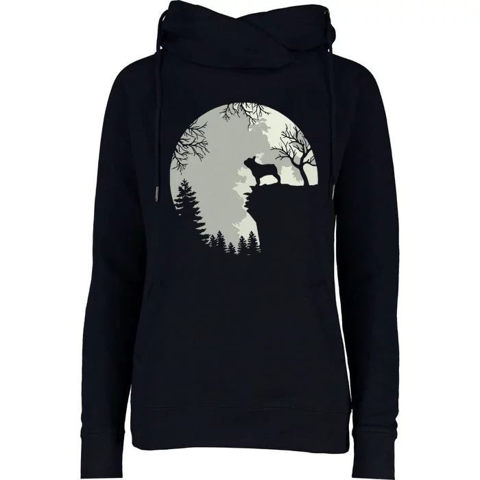 French Bulldog Dog And Moon Shirts Halloween Costume Womens Funnel Neck Pullover Hood