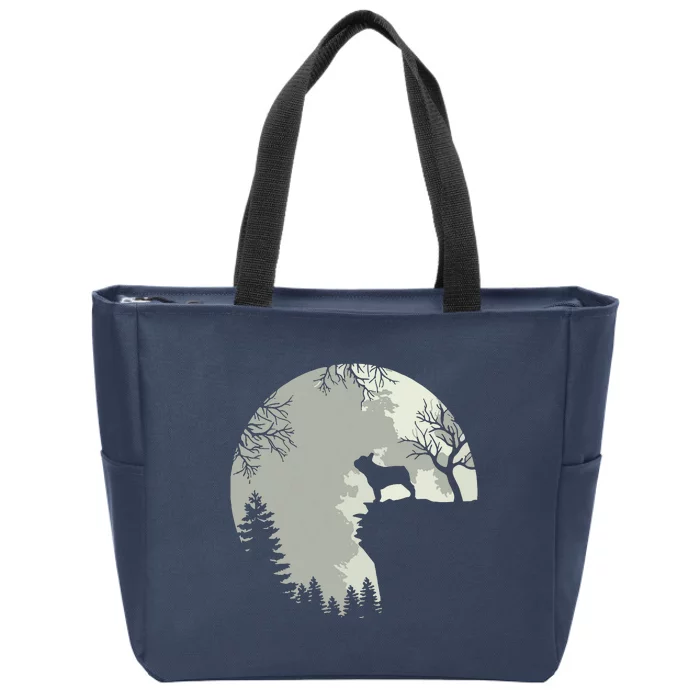 French Bulldog Dog And Moon Shirts Halloween Costume Zip Tote Bag