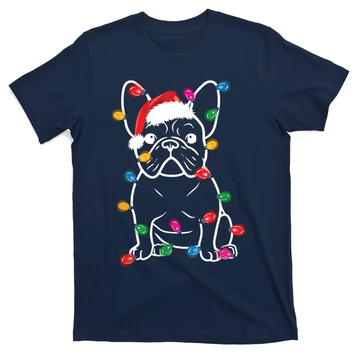 French Bulldog Dog Lights Christmas Matching Family T-Shirt