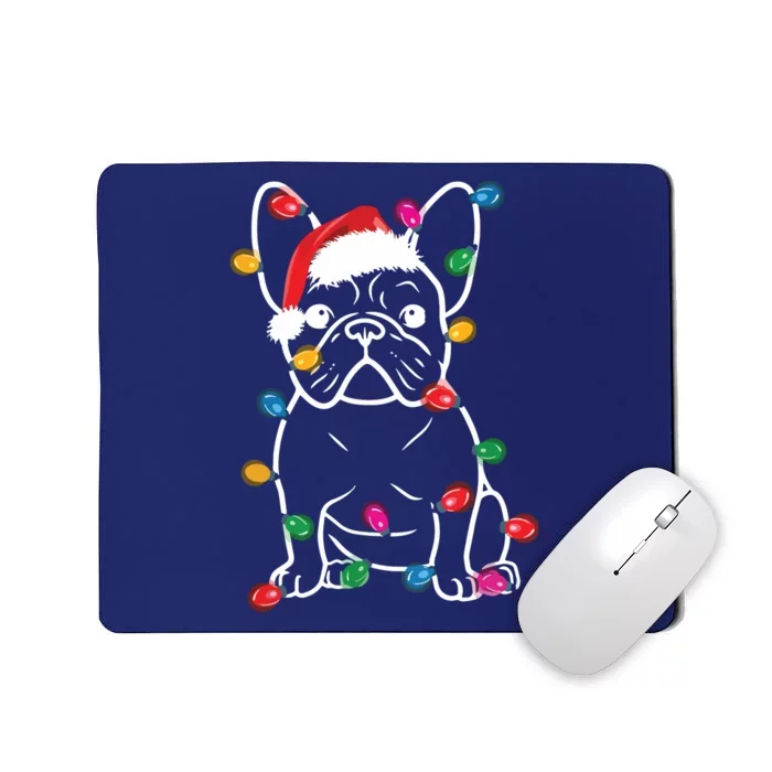 French Bulldog Dog Lights Christmas Matching Family Mousepad