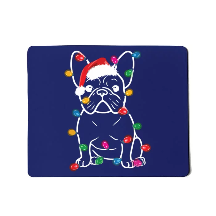 French Bulldog Dog Lights Christmas Matching Family Mousepad