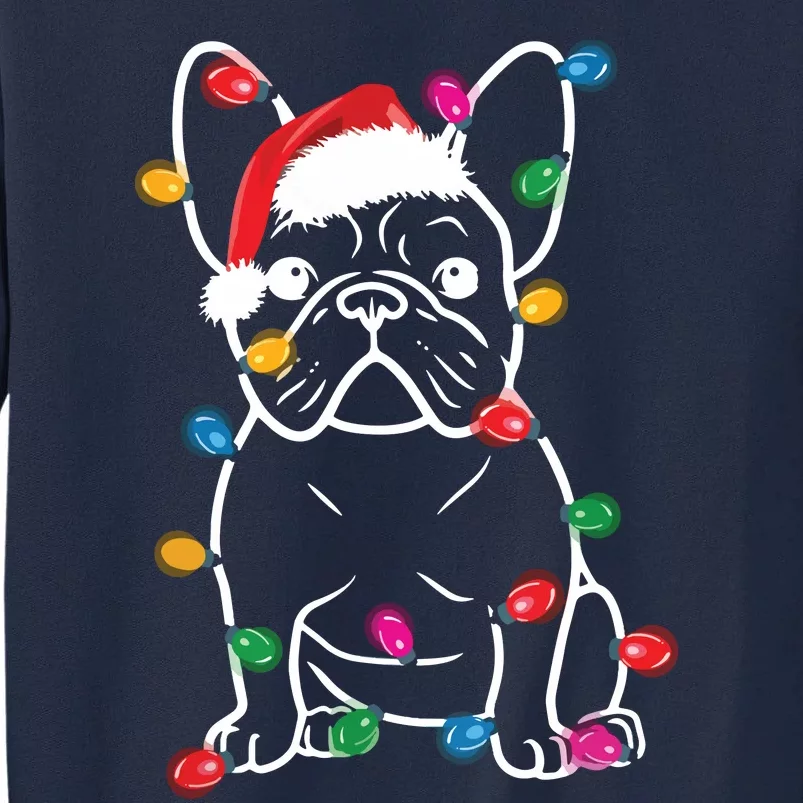 French Bulldog Dog Lights Christmas Matching Family Tall Sweatshirt