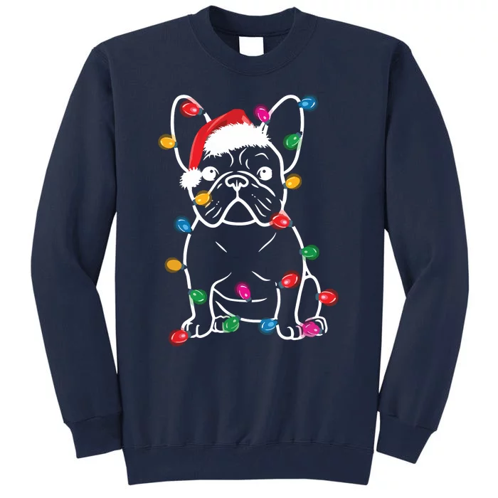 French Bulldog Dog Lights Christmas Matching Family Tall Sweatshirt