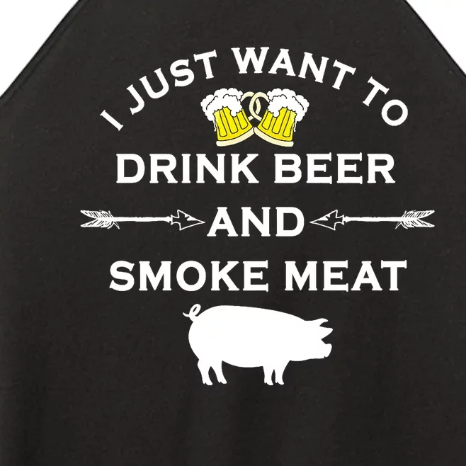 Funny BBQ Drink Beer Smoke Meat Grill Women’s Perfect Tri Rocker Tank