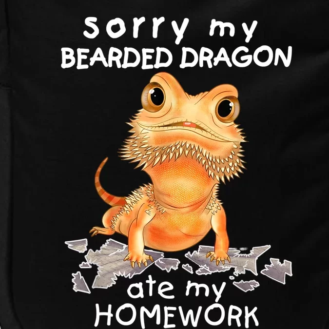 Funny Bearded Dragon Cute Lizard Beardie Ate My Homework Gift Impact Tech Backpack