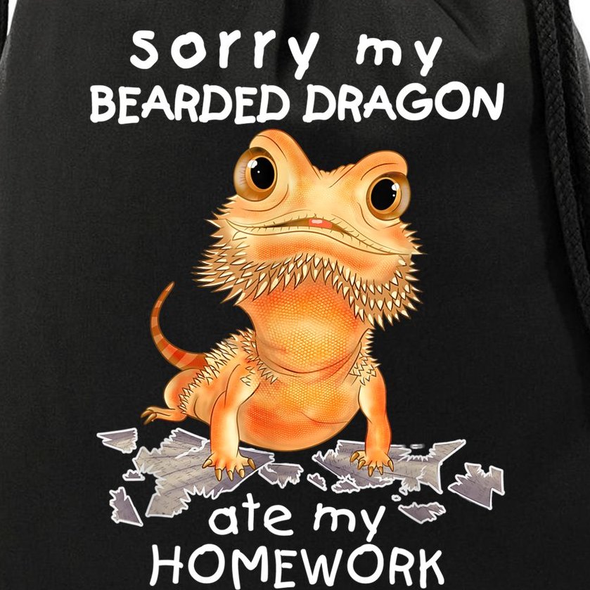 Funny Bearded Dragon Cute Lizard Beardie Ate My Homework Gift Drawstring  Bag | TeeShirtPalace