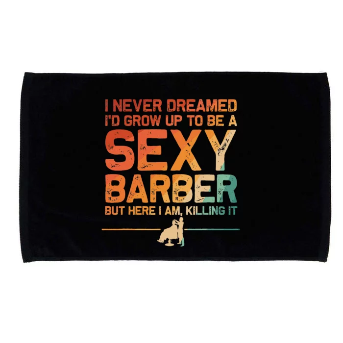 Funny Barber Dad Barbershop Hairdresser Hairstylist Microfiber Hand Towel