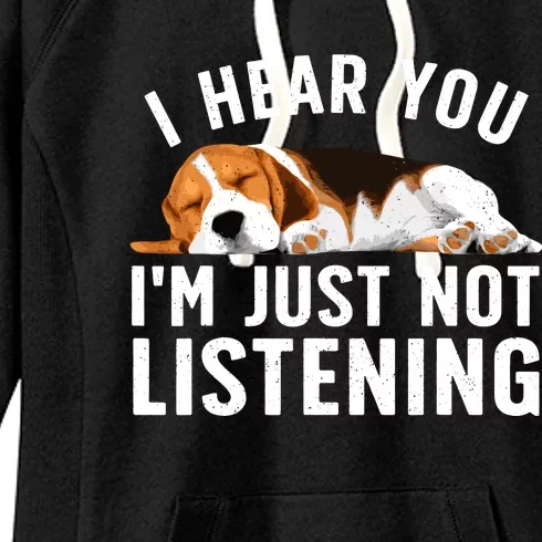 Funny Beagle Design Dad Mom Beagle Dog Lovers Women's Fleece Hoodie