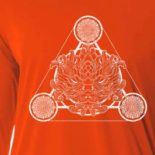 Flower Blossom Dala Spiritual Yoga Sacred Geometry Lotus Gift Cooling Performance Long Sleeve Crew