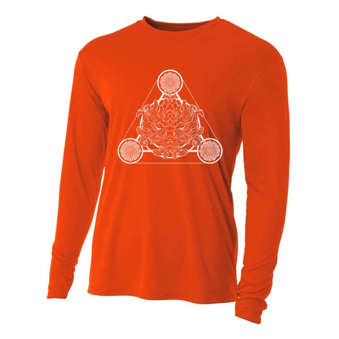 Flower Blossom Dala Spiritual Yoga Sacred Geometry Lotus Gift Cooling Performance Long Sleeve Crew