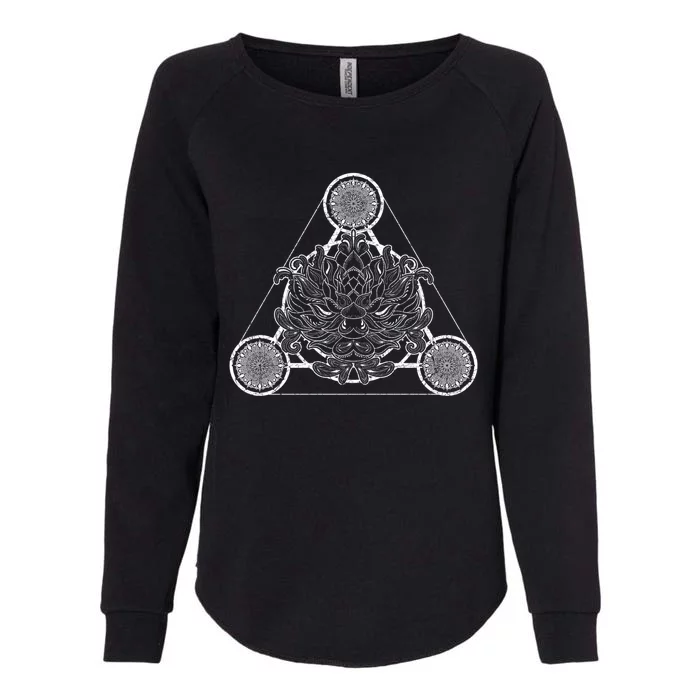 Flower Blossom Dala Spiritual Yoga Sacred Geometry Lotus Gift Womens California Wash Sweatshirt