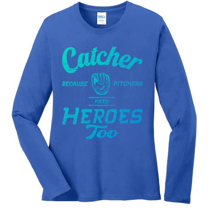 Funny Baseball Design For Pitcher And Catcher Baseball Meaningful Gift Ladies Long Sleeve Shirt