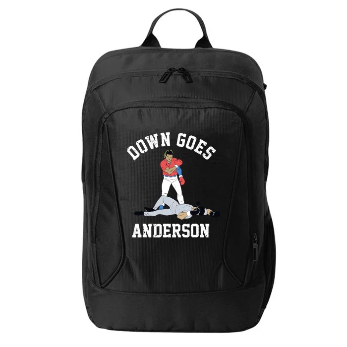 FUNNY BASEBALL DOWN GOES ANDERSON City Backpack