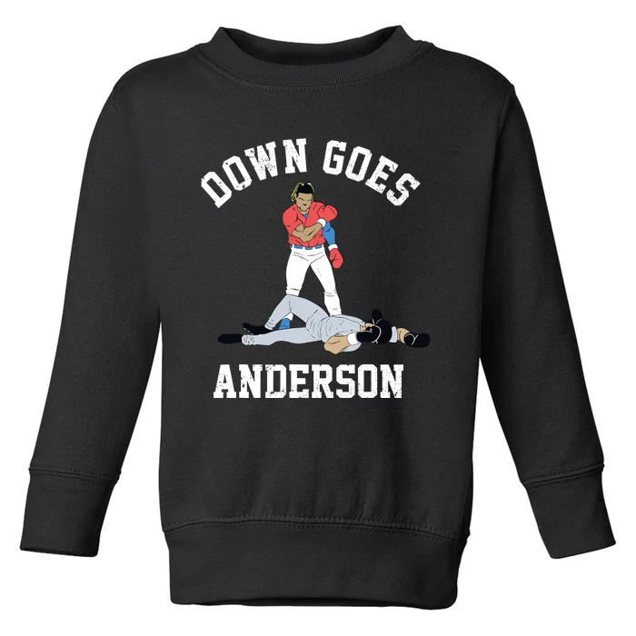 FUNNY BASEBALL DOWN GOES ANDERSON Toddler Sweatshirt