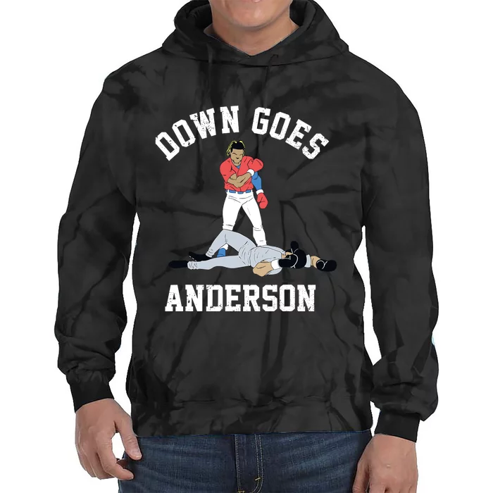 FUNNY BASEBALL DOWN GOES ANDERSON Tie Dye Hoodie