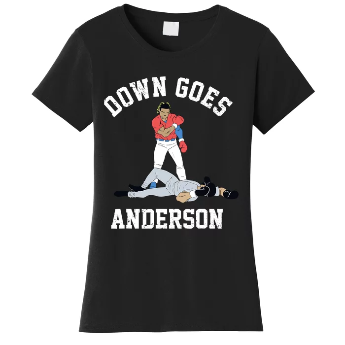 FUNNY BASEBALL DOWN GOES ANDERSON Women's T-Shirt