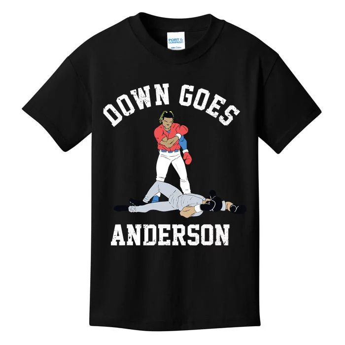 FUNNY BASEBALL DOWN GOES ANDERSON Kids T-Shirt