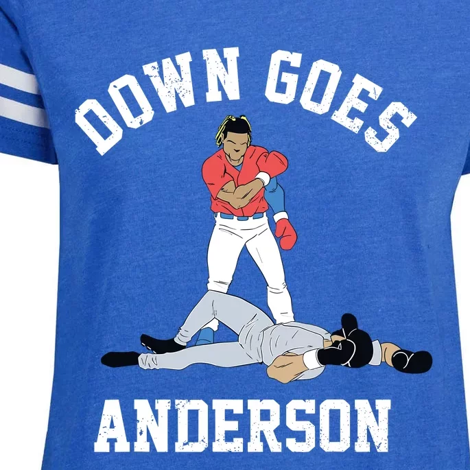 FUNNY BASEBALL DOWN GOES ANDERSON Enza Ladies Jersey Football T-Shirt