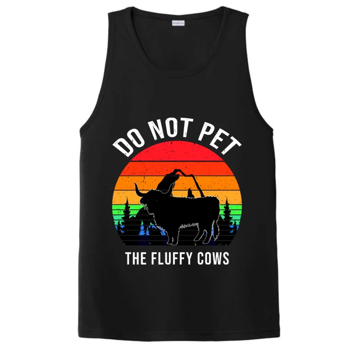 Funny Bison Do Not Pet The Fluffy Cows Performance Tank