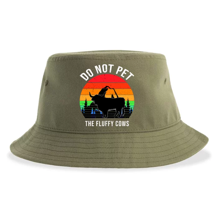 Funny Bison Do Not Pet The Fluffy Cows Sustainable Bucket Hat