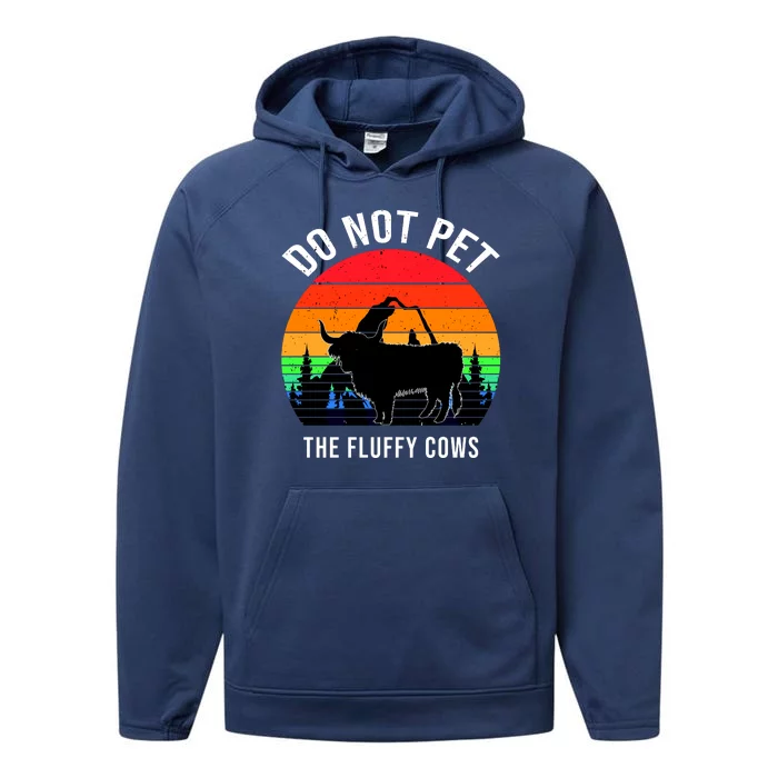 Funny Bison Do Not Pet The Fluffy Cows Performance Fleece Hoodie