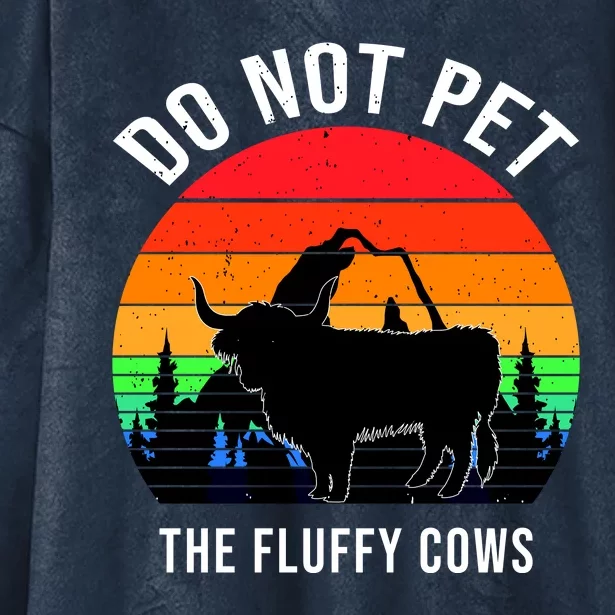 Funny Bison Do Not Pet The Fluffy Cows Hooded Wearable Blanket