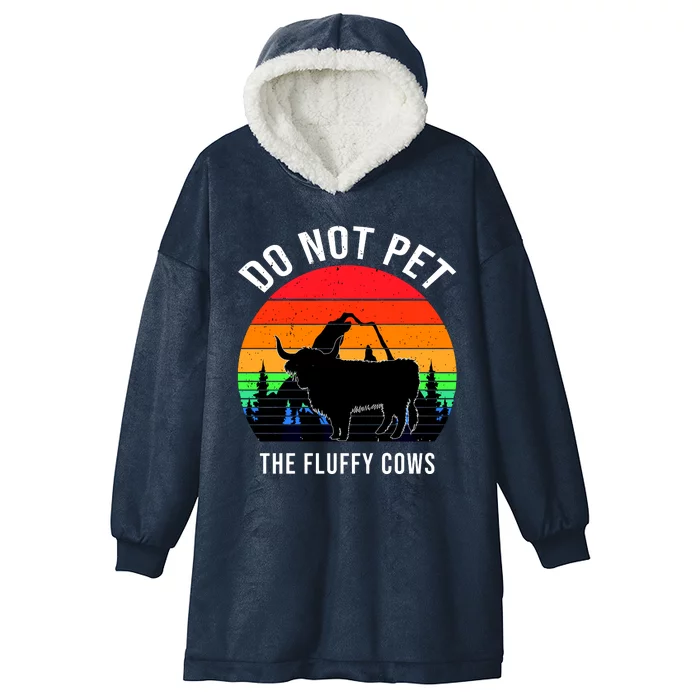 Funny Bison Do Not Pet The Fluffy Cows Hooded Wearable Blanket