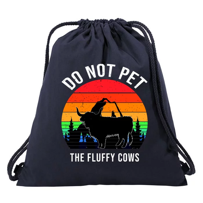 Funny Bison Do Not Pet The Fluffy Cows Drawstring Bag