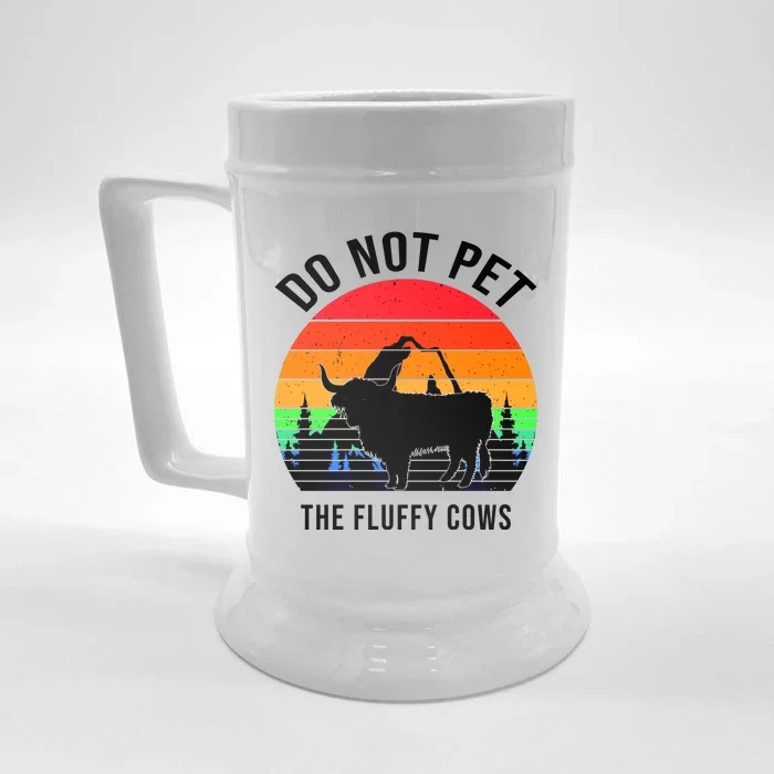 Funny Bison Do Not Pet The Fluffy Cows Front & Back Beer Stein