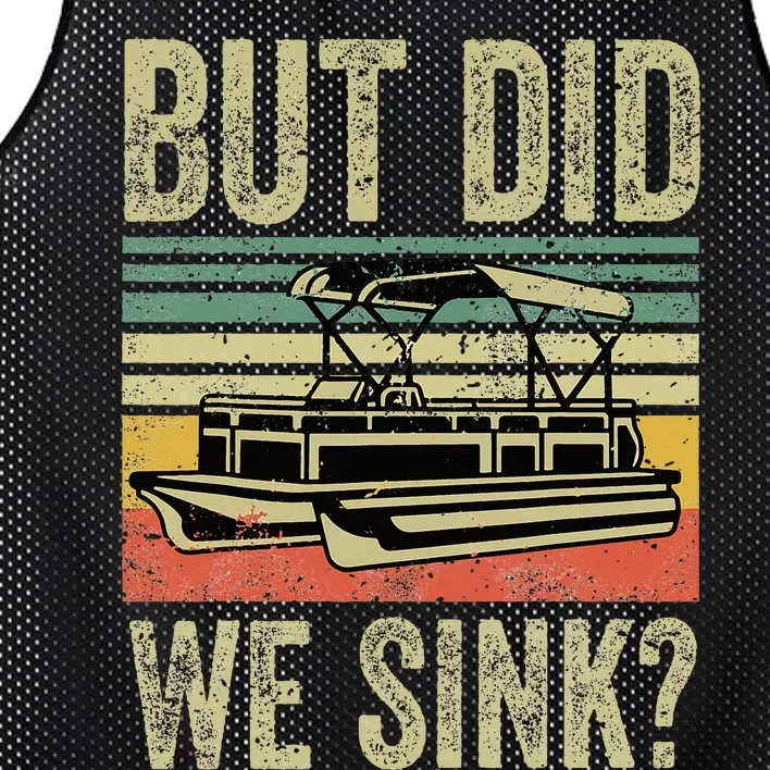 Funny But Did We Sink Pontoon Boat Captain Mesh Reversible Basketball Jersey Tank