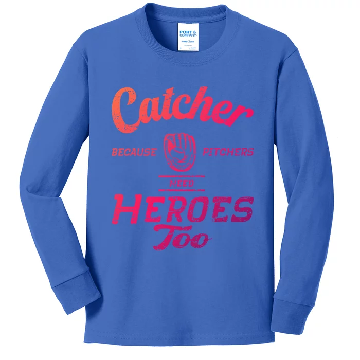 Funny Baseball Design For Pitcher And Catcher Baseball Meaningful Gift Kids Long Sleeve Shirt