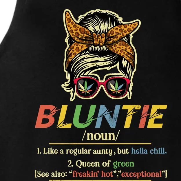 Funny Bluntie Definition Stoner Aunt Auntie Weed Marijuana Pot Smoker Ladies Tri-Blend Wicking Tank