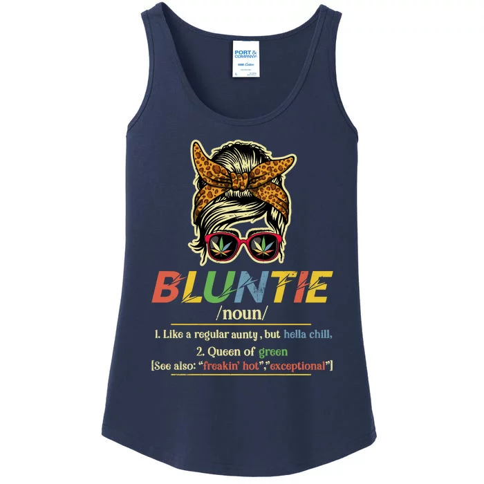 Funny Bluntie Definition Stoner Aunt Auntie Weed Marijuana Pot Smoker Ladies Essential Tank