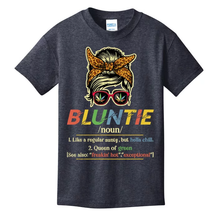 Funny Bluntie Definition Stoner Aunt Auntie Weed Marijuana Pot Smoker Kids T-Shirt