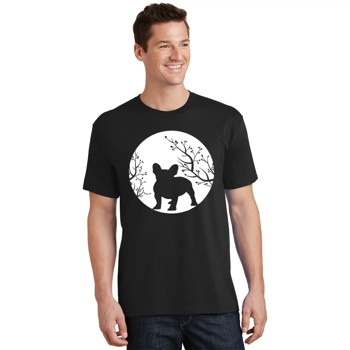 French Bulldog Dog Full Moon Howl Funny Frenchie Lover T-Shirt