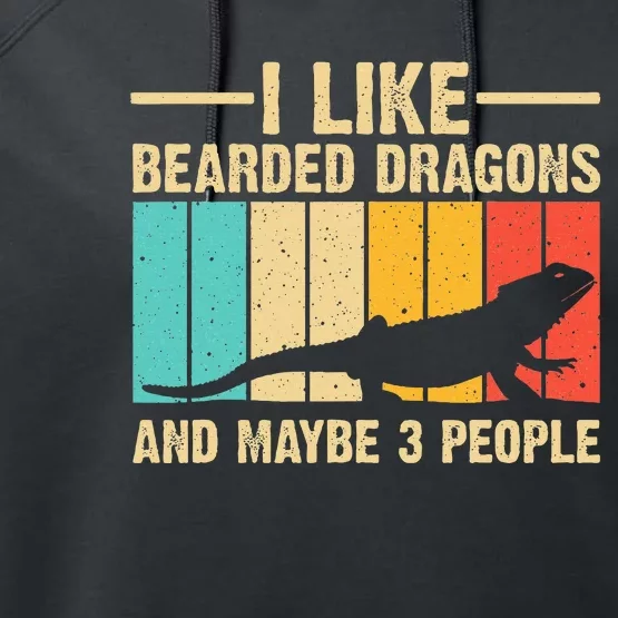 Funny Bearded Dragon Design Pogona Reptile Lover Performance Fleece Hoodie