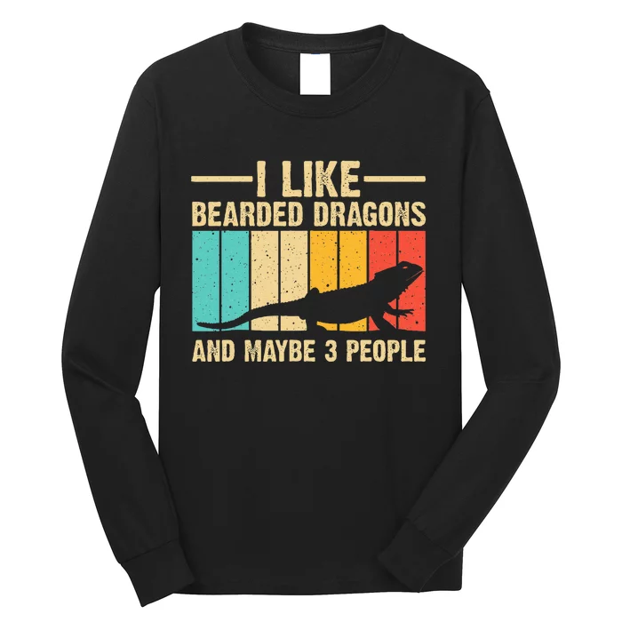 Funny Bearded Dragon Design Pogona Reptile Lover Long Sleeve Shirt