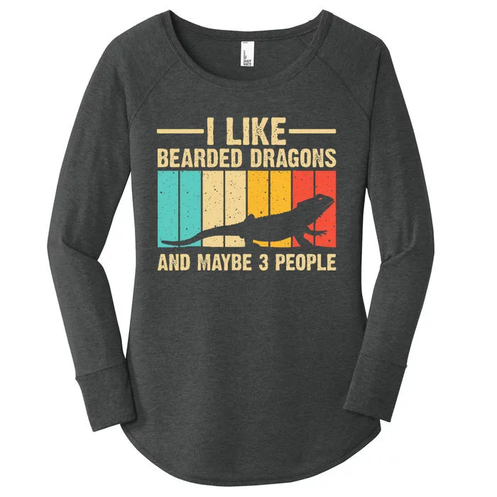 Funny Bearded Dragon Design Pogona Reptile Lover Women's Perfect Tri Tunic Long Sleeve Shirt