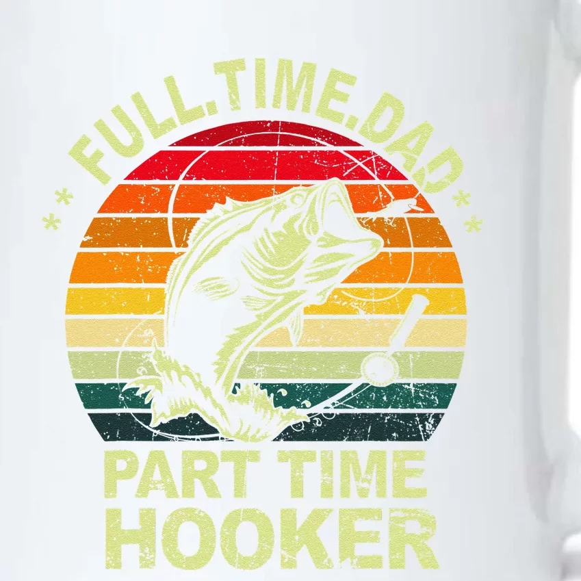 Funny Bass Dad Fishing Full Time Dad Part Time Hooker Black Color Changing Mug