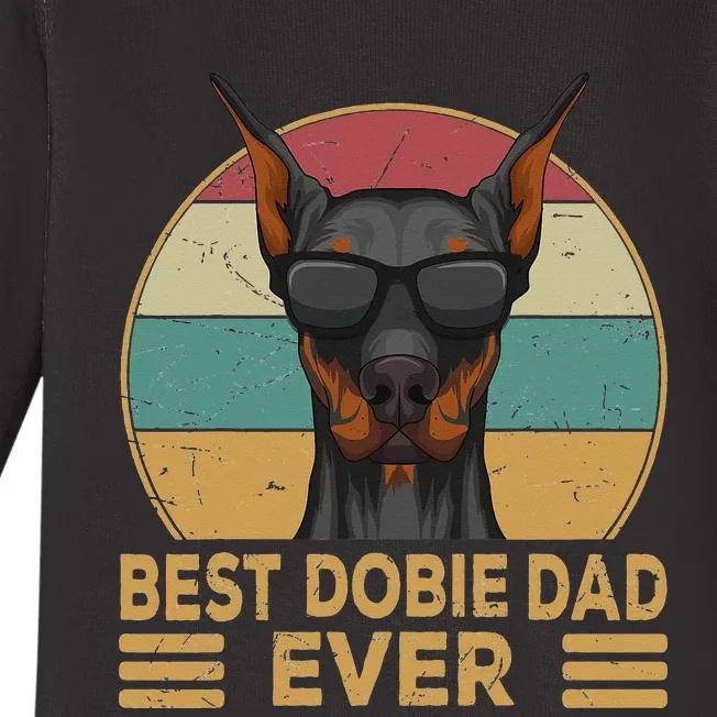 funny Best Dobie Dad Ever Doberman Dog Owner Baby Long Sleeve Bodysuit