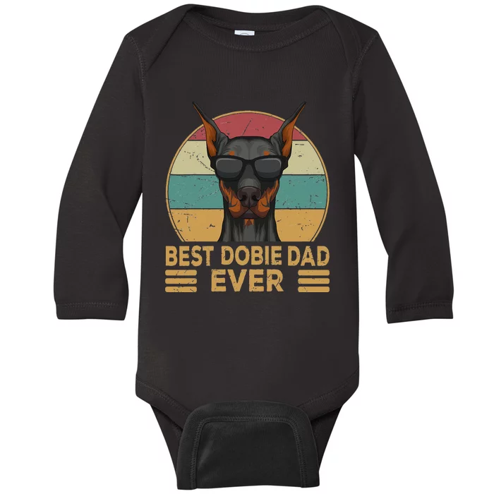 funny Best Dobie Dad Ever Doberman Dog Owner Baby Long Sleeve Bodysuit