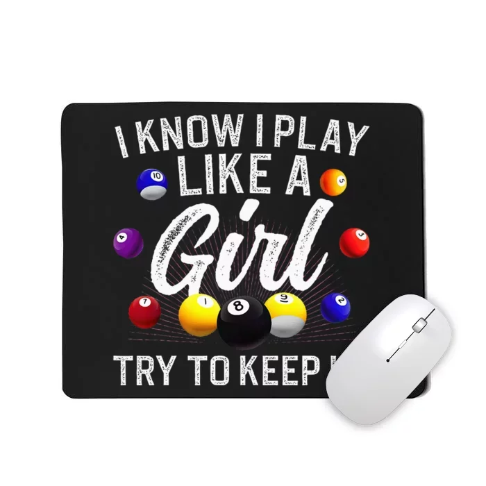 Funny Billiards Design For Women Pool Billiard Player Mousepad