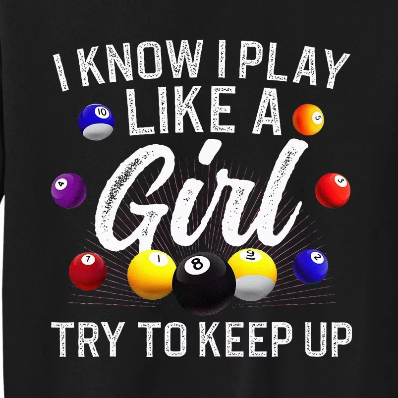 Funny Billiards Design For Women Pool Billiard Player Tall Sweatshirt